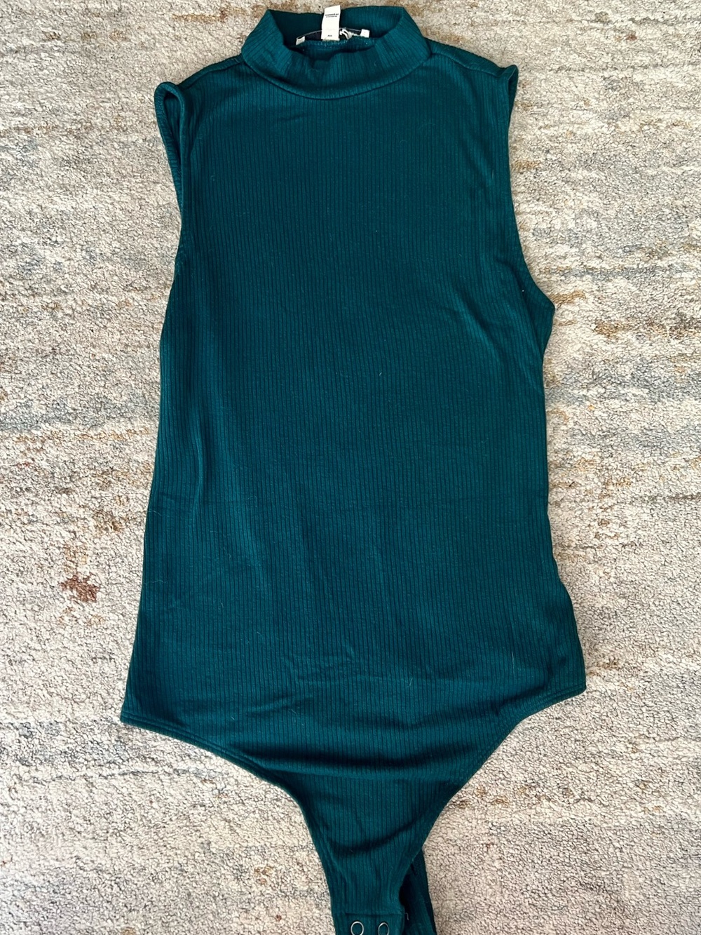 Express Teal Sleeveless Mock Neck One-Piece Bodysuit